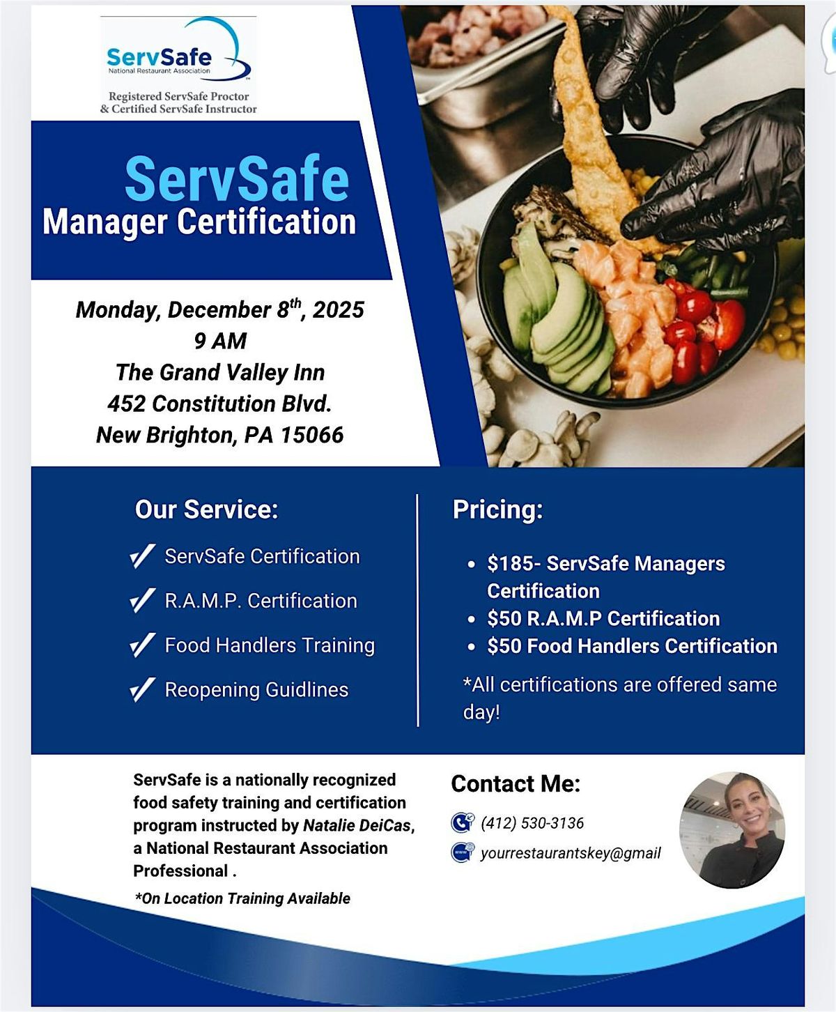 ServSafe Manger Certification, 8 December | Event in New Brighton | AllEvents