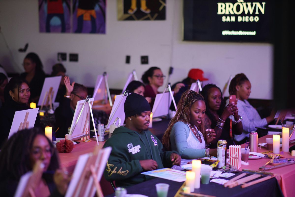 Black & Brown: Paint & Sip, 2 December | Event in San Diego | AllEvents