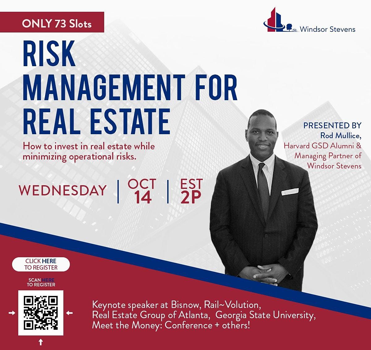 Risk Management for Real Estate, 14 October 2020 | Online ...