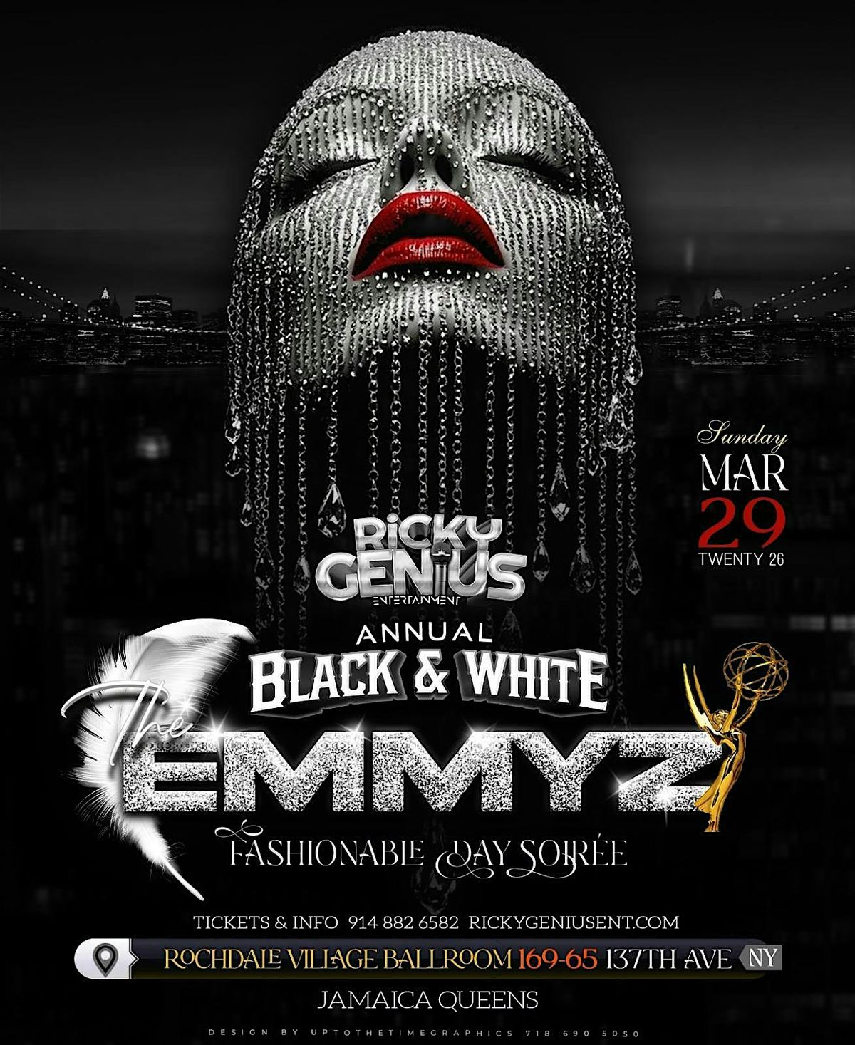 RICKY GENIUS ENT. ANNUAL BLACK & WHITE 2026: THE EMMYZ, 29 March | Event in Queens | AllEvents