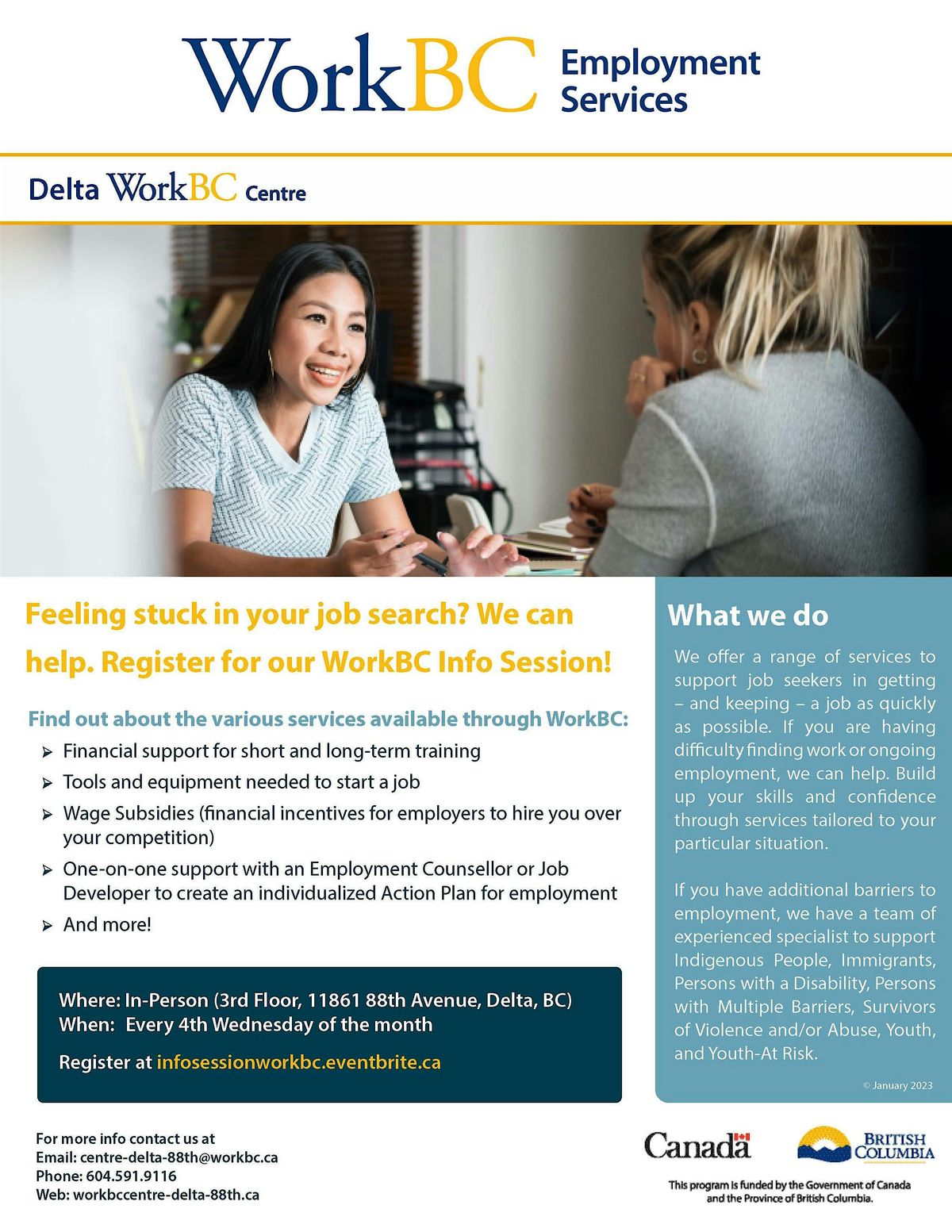 Delta WorkBC - Employment Services Info Session, 11861 88 Ave, Delta ...