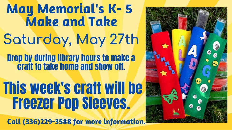 Family Make and Takes at May Memorial Library!, May Memorial Library