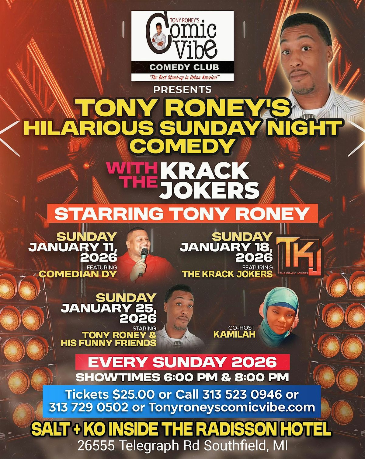 Tony Roney’s Hilarious Sunday Night Comedy with The Krack Jokers, Salt ...