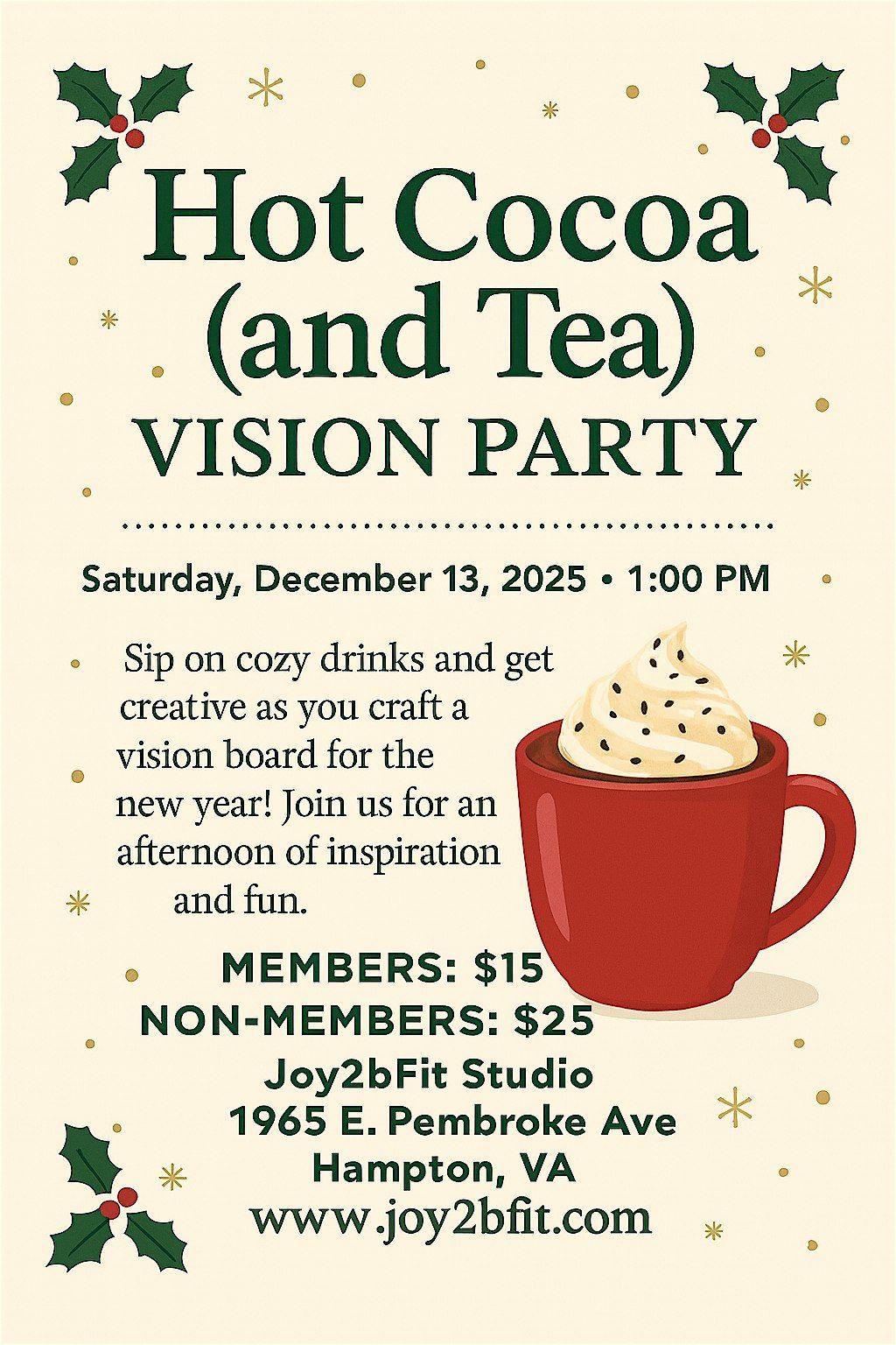 Hot Cocoa (and Tea) Vision Party, 13 December | Event in Hampton | AllEvents