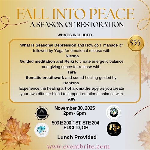 "FALL INTO PEACE" A SEASON OF RESTORATION, 30 November | Event in Euclid | AllEvents