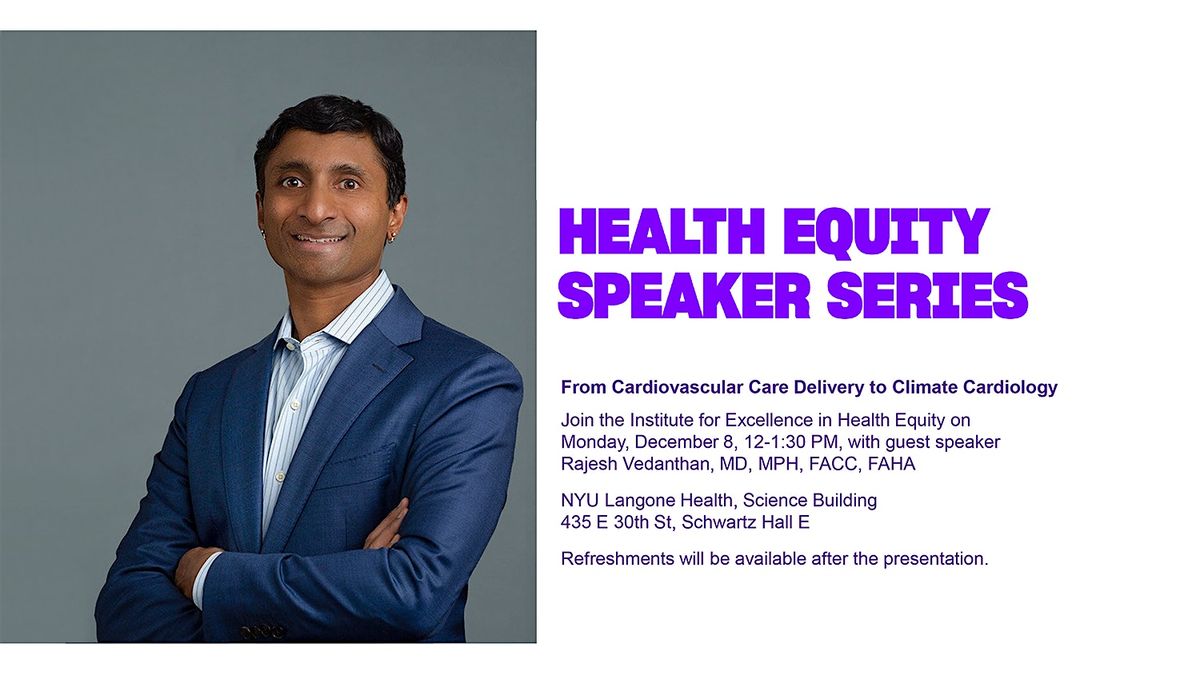 Health Equity Speaker Series, 8 December | Event in New York | AllEvents