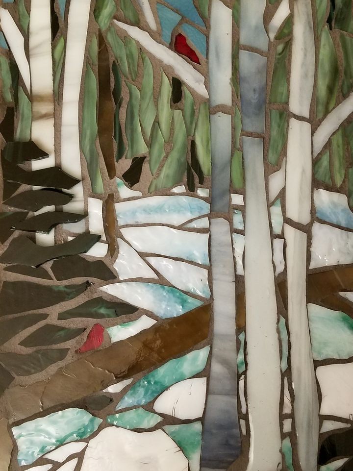 Weekend Mosaic Serene Winter Landscape, Mosaics by Kerry