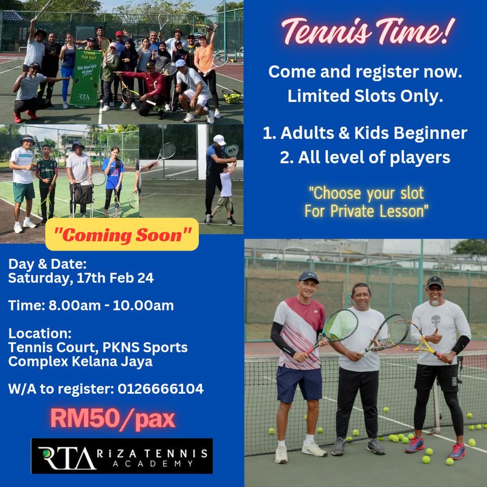 Tennis FunClinic Day, Kompleks Sukan PKNS, Petaling Jaya, February 17