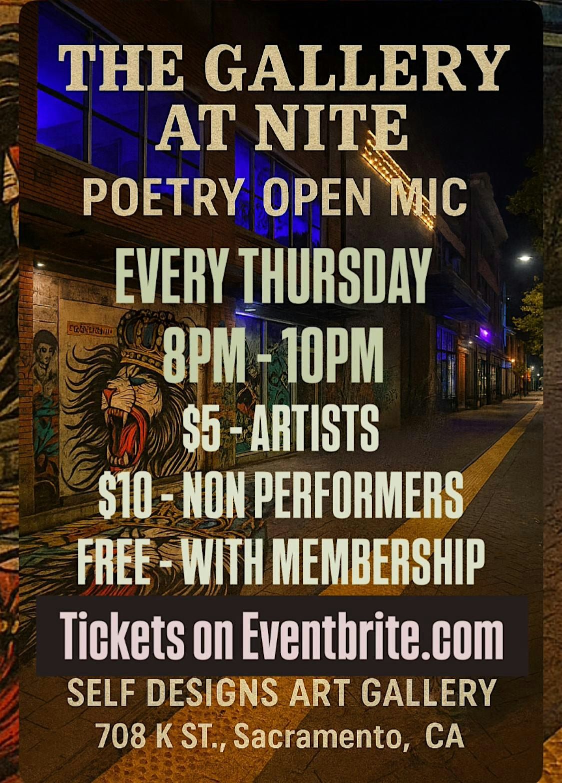 THE GALLERY AT NITE POETRY OPEN MIC!...., 4 December | Event in Sacramento | AllEvents