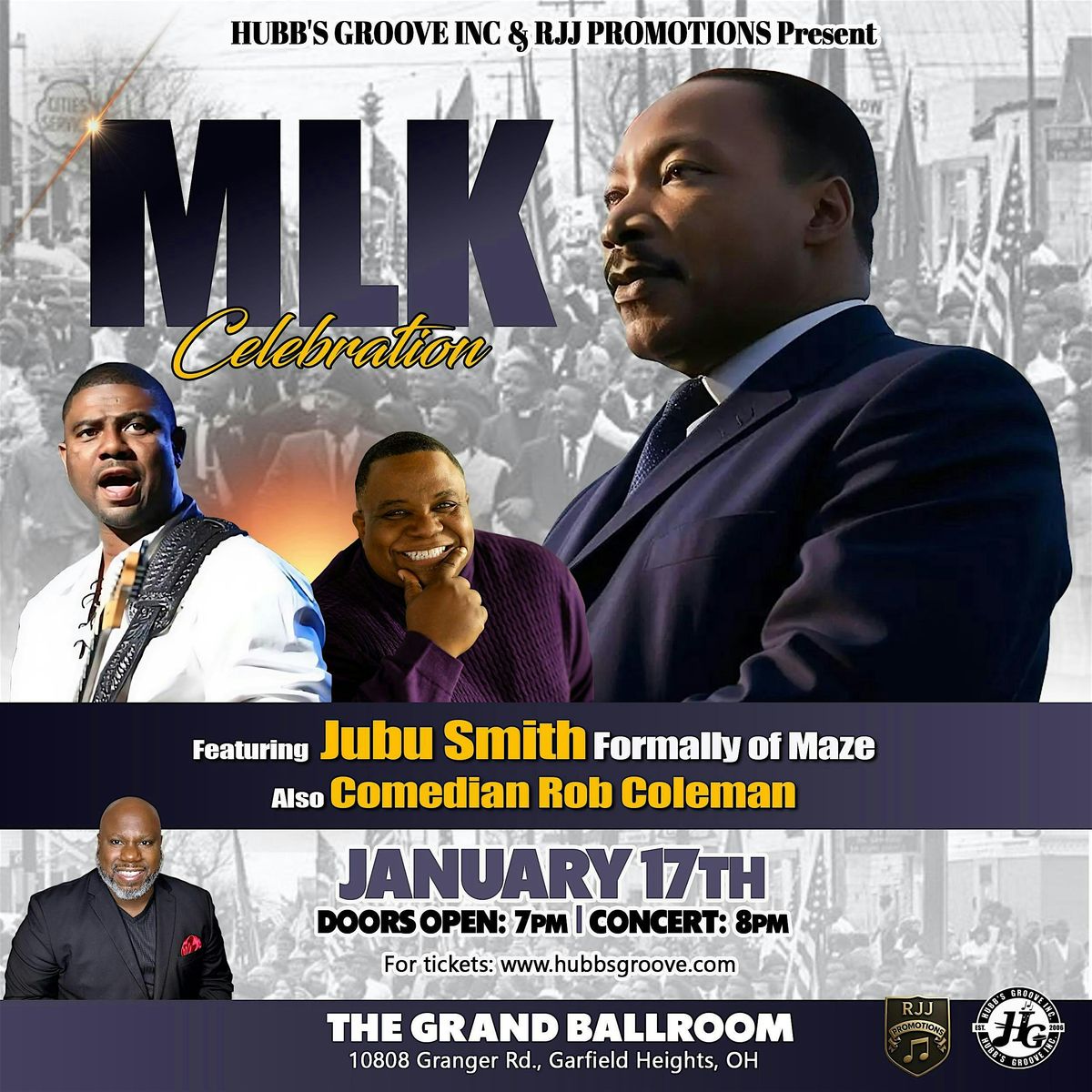 MLK Jr. Tribute Night: Jubu Smith Live + Hubb’s Groove & Rob Coleman, 17 January | Event in Garfield Heights