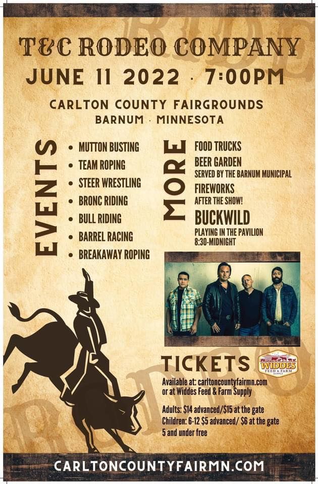 Rodeo at the Carlton County Fair, Old MN61, Barnum, MN 55707, United