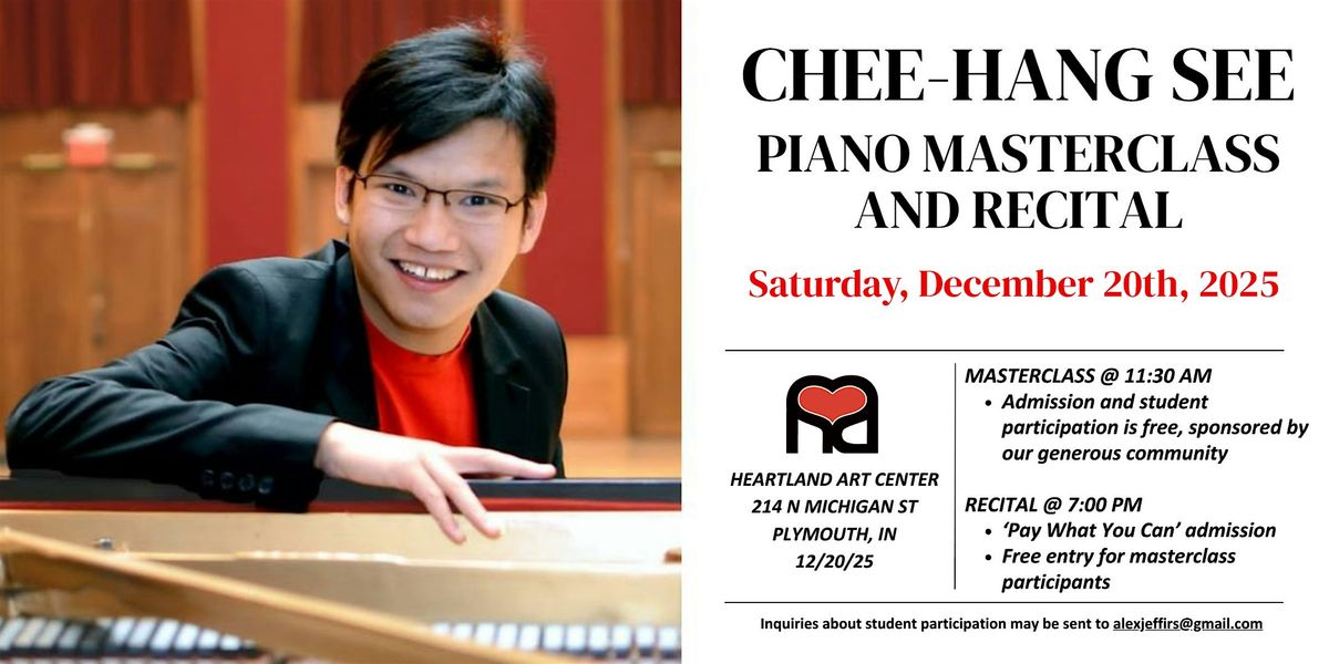 Chee-Hang See:  Piano Masterclass & Recital, 20 December | Event in Plymouth | AllEvents