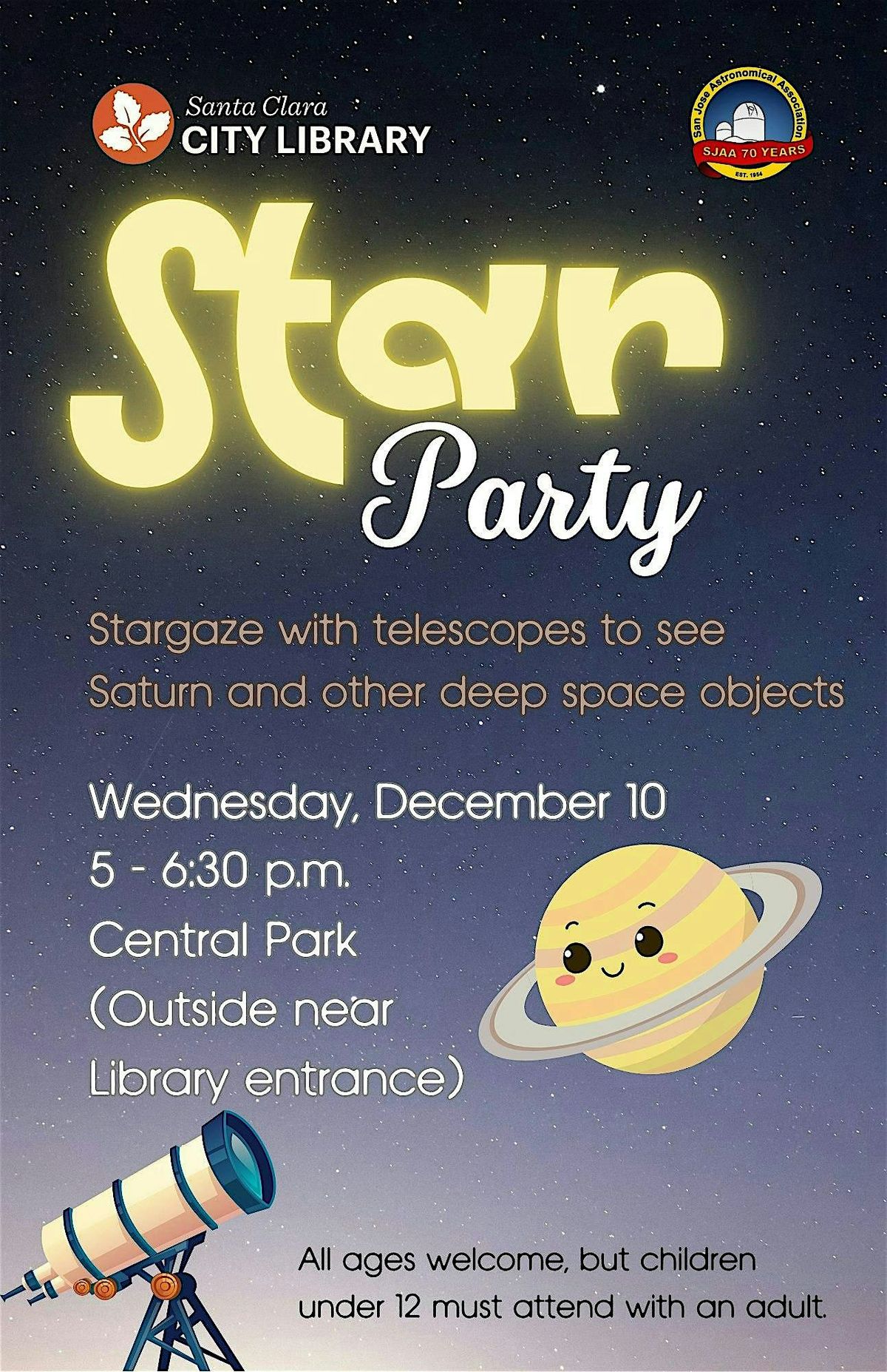 OFFSITE: Star Party (in Central Park), 8 January | Event in Santa Clara | AllEvents