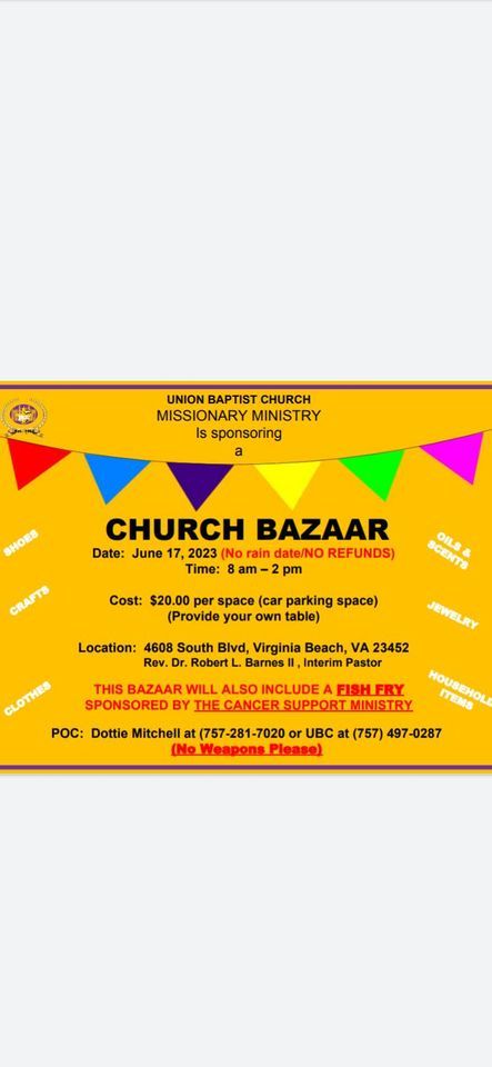 Union Baptist Church Spring Bazaar, 17 June | Event in Virginia Beach | AllEvents.in