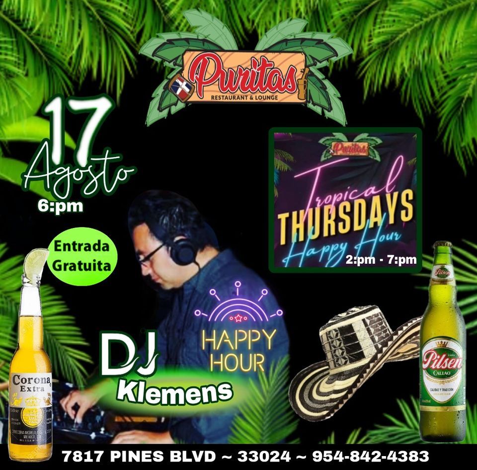 JUEVES TROPICAL Y HORA LOCA EN PURITAS , Puritas Restaurant & Lounge