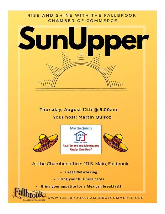 Fallbrook Chamber Sun Upper Fallbrook Chamber Of Commerce August 12 2021 Allevents In Fallbrook Chamber Of Commerce Awards 2022