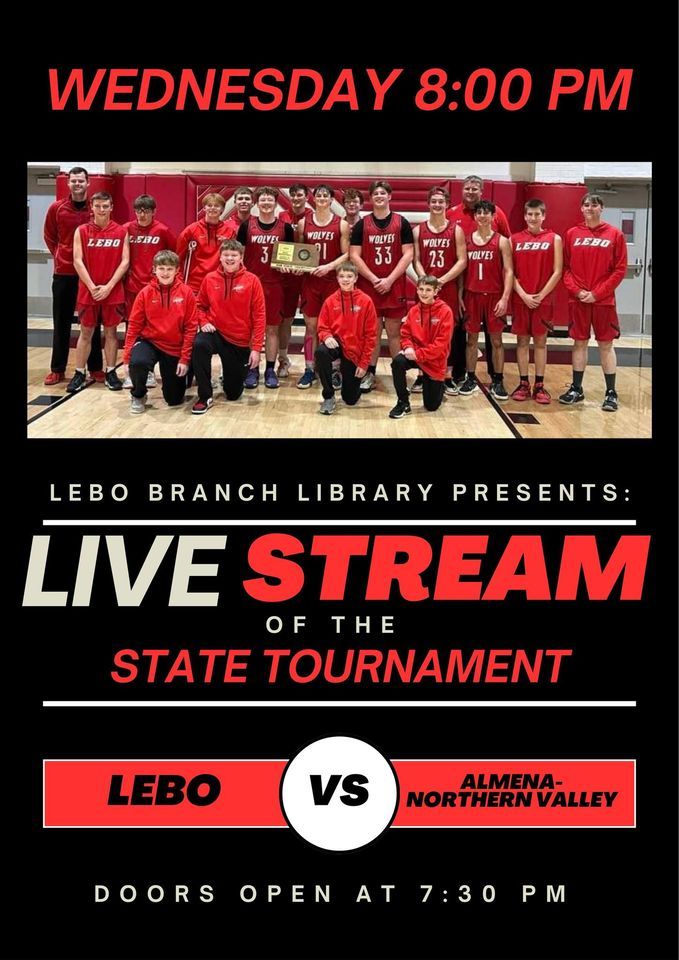 Lebo Wolves State Tournament LIVE stream, 327 N Ogden St, Lebo, KS, 6 March to 7 March