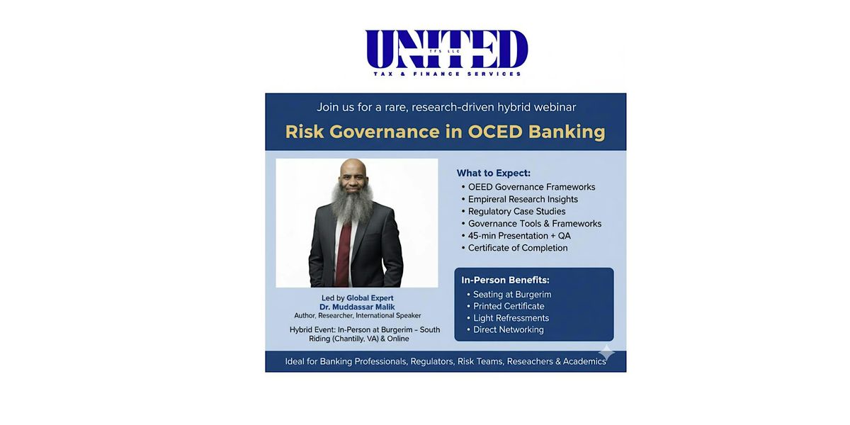 Risk Governance in OECD Banking: Expert Insights with Dr. Muddassar Malik, 18 December | Event in Chantilly