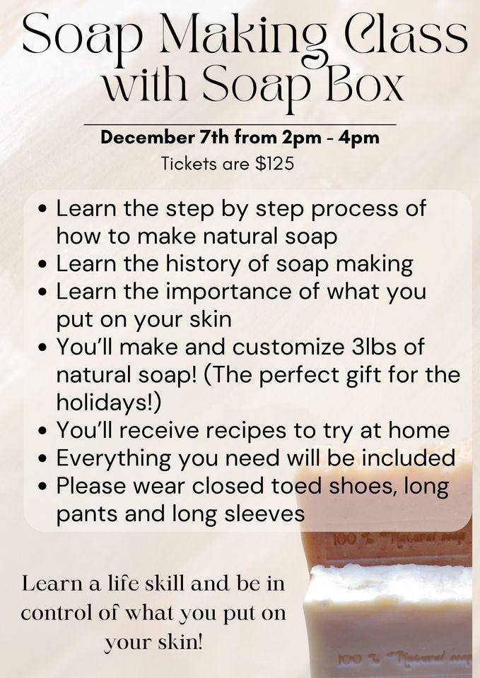 Soap Making Class with SoapBox! ? , Earthscapes Garden Room, Palm