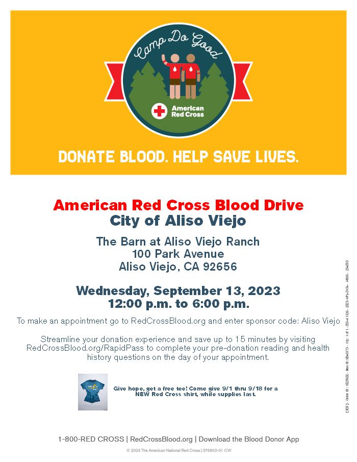 Aliso Viejo American Red Cross Blood Drive, Aliso Viejo Ranch
