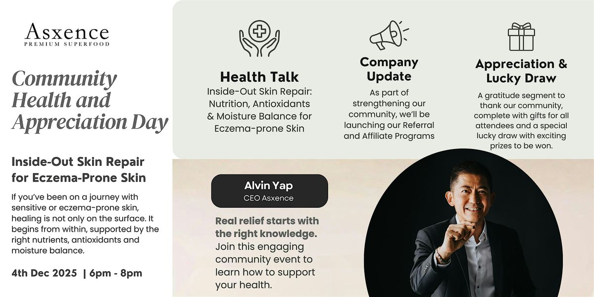 Asxence Community Health & Appreciation Day, 4 December | Event in Singapore | AllEvents