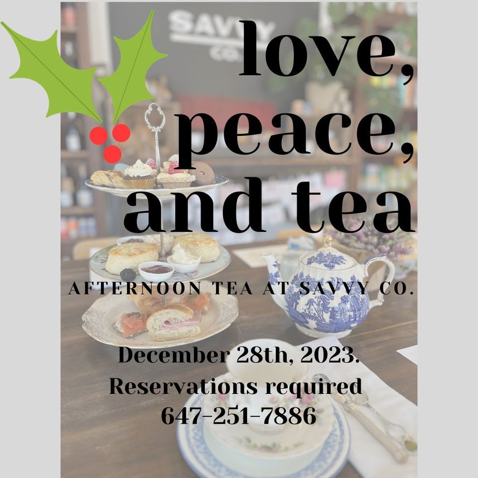 Afternoon Tea, Savvy Co., Shelburne, December 28 2023 AllEvents.in