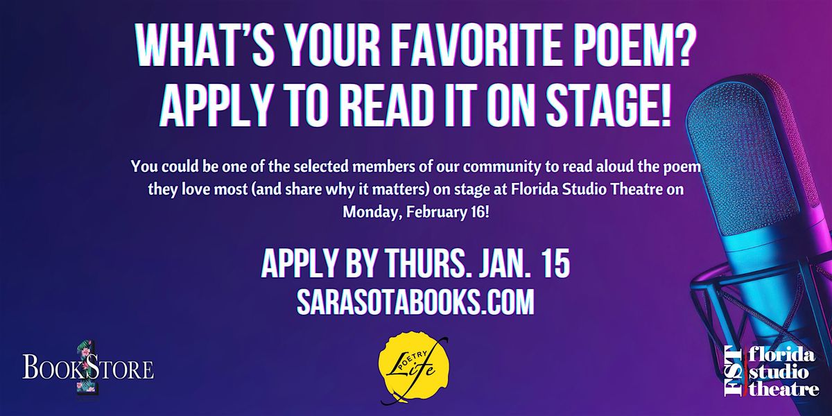 What's Your Favorite Poem? Apply To Read It On Stage! | Event in Sarasota | AllEvents