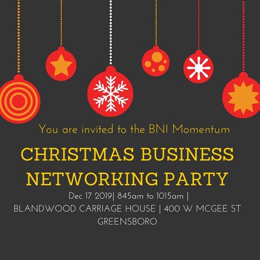 BNI Christmas Business Networking Party at BNI Momentum, Greensboro