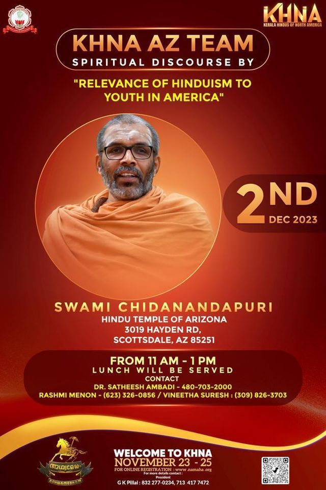 Swami Chidanandapuri In Phoenix, Hindu Temple of Arizona