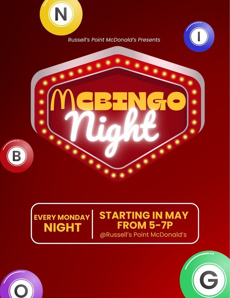 McBingo Night Russells Point, McDonald's (Russells Point, OH), 15 May