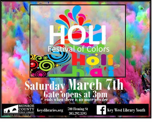Holi Festival Of Colors At Key West Library Key West