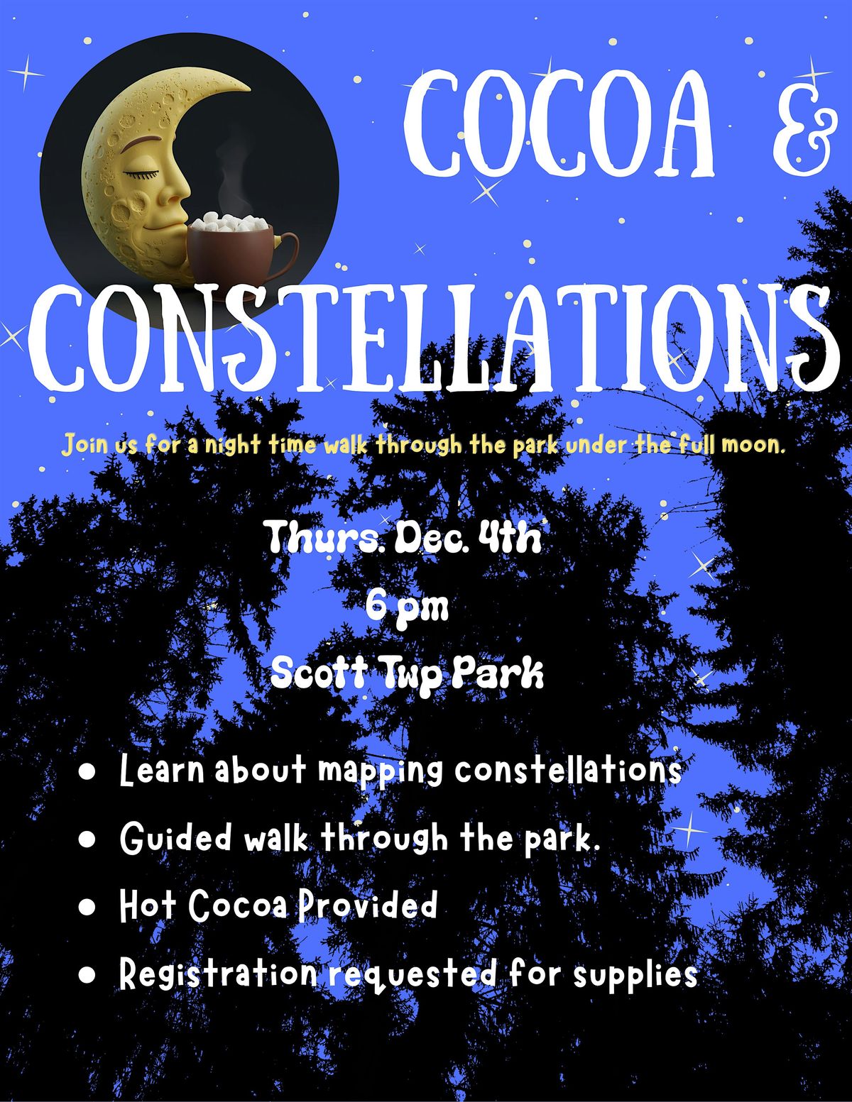 Cocoa & Constellations, 4 December | Event in Evansville | AllEvents
