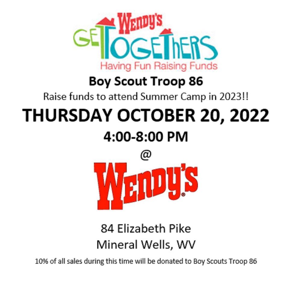 Boy Scout Troop 86 Wendys Night, Wendy's (84 Elizabeth Pike, Mineral Wells, WV), Parkersburg
