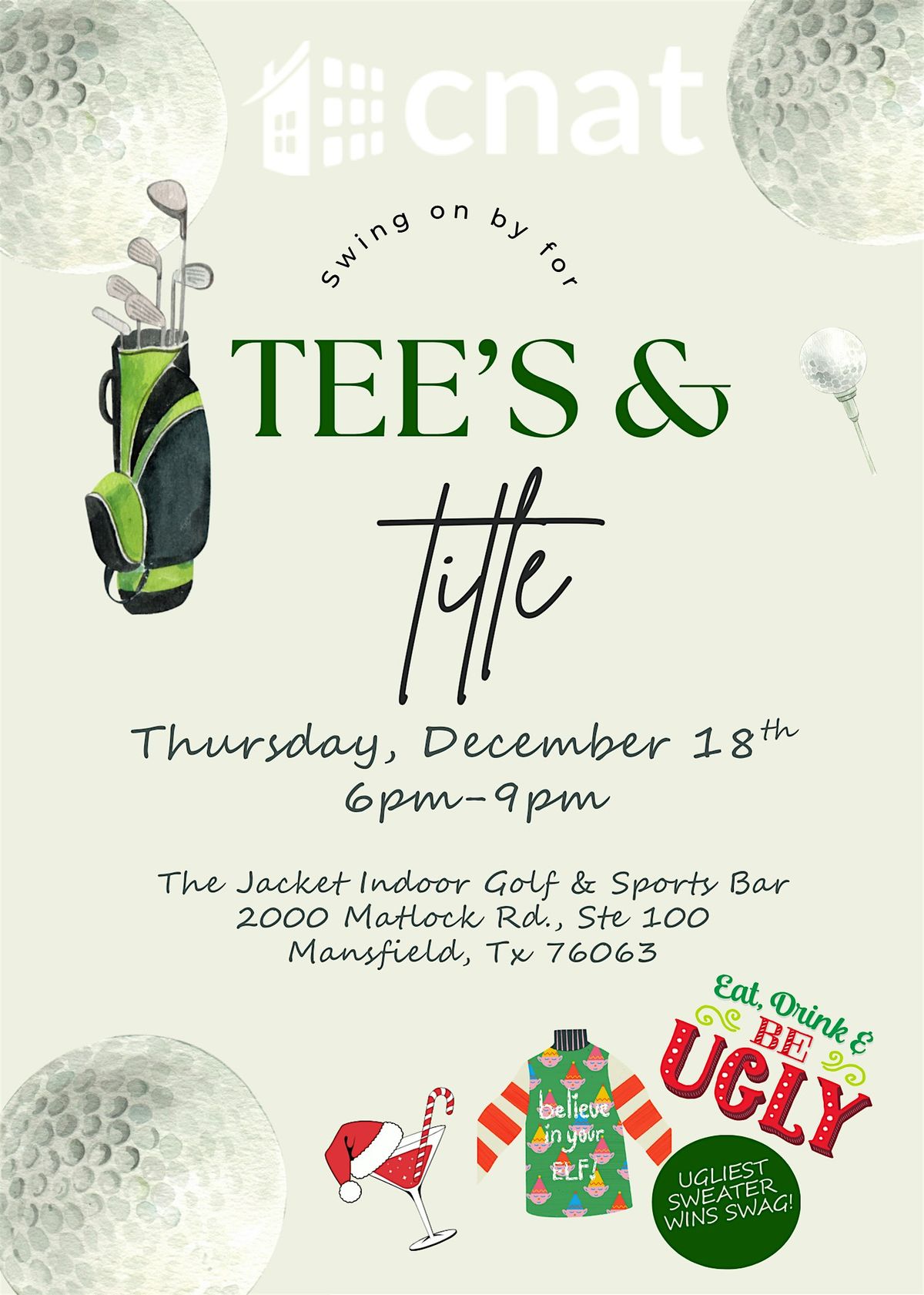 Tees & Title with CNAT ⛳️, 18 December | Event in Mansfield | AllEvents