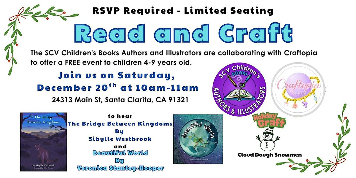 Giving Cheer SCV Children's Book Authors Read and Craft at Craftopia, 20 December | Event in Santa Clarita
