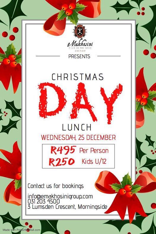 Christmas Day Lunch at Emakhosini Boutique Hotel & Conference Centre