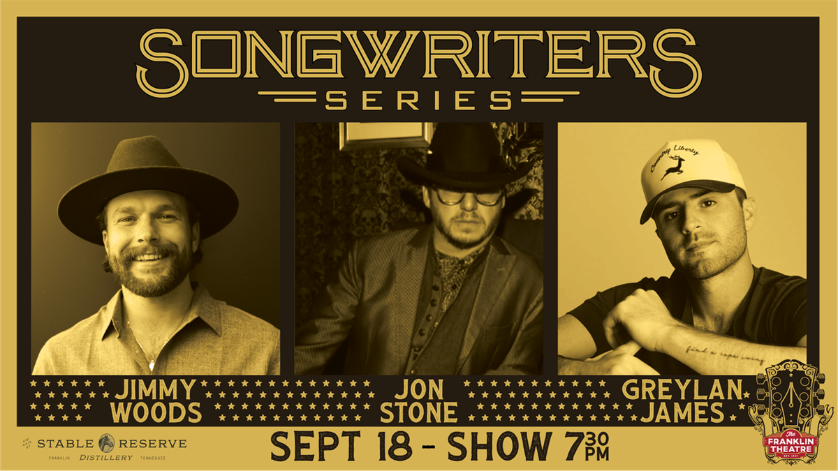 Jimmy Woods, Jon Stone and Greylan James at Franklin Theatre, 18 September | Event in Franklin | AllEvents