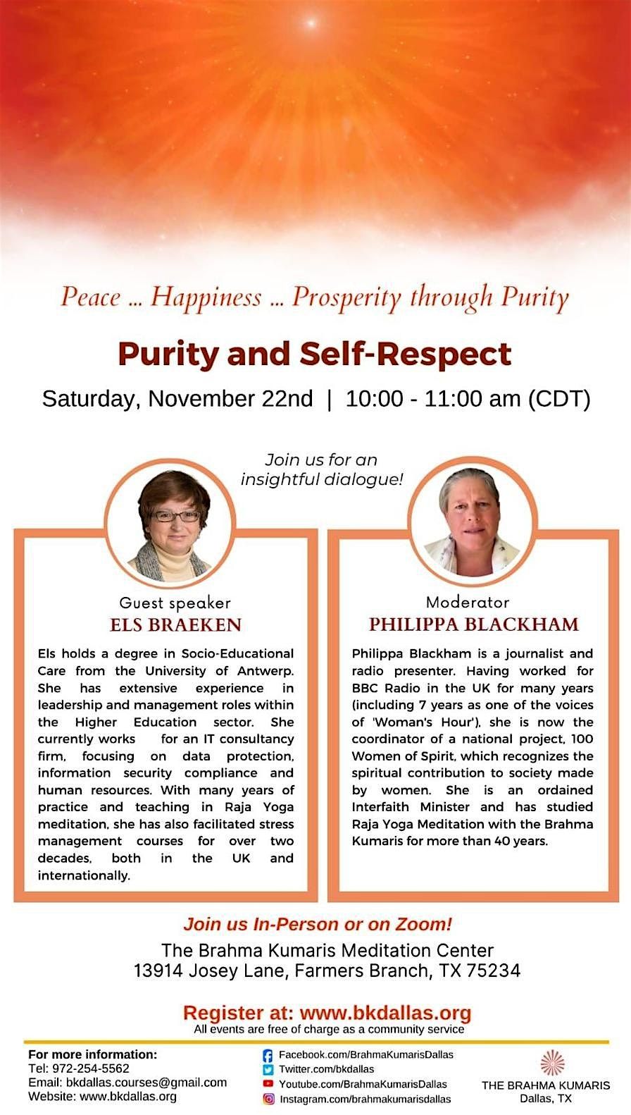 Purity and Self-Respect | Event in Farmers Branch | AllEvents
