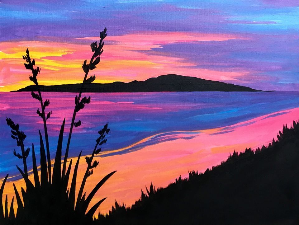 Rotorua Paint and Wine Night Sunset at the Beach, Good Eastern