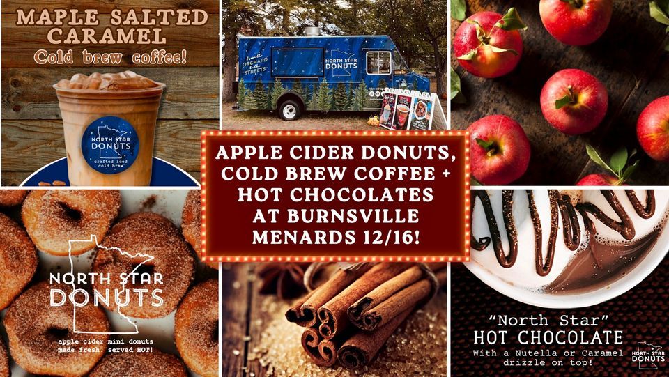 Apple Cider Mini Donut Truck coming to BURNSVILLE Menards Saturday 12/