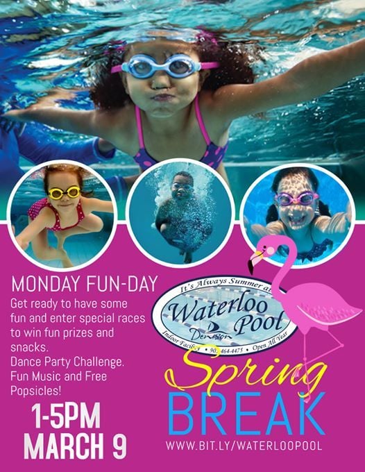 Spring Break Monday Funday, Waterloo Pool, Denison, March 9 2025