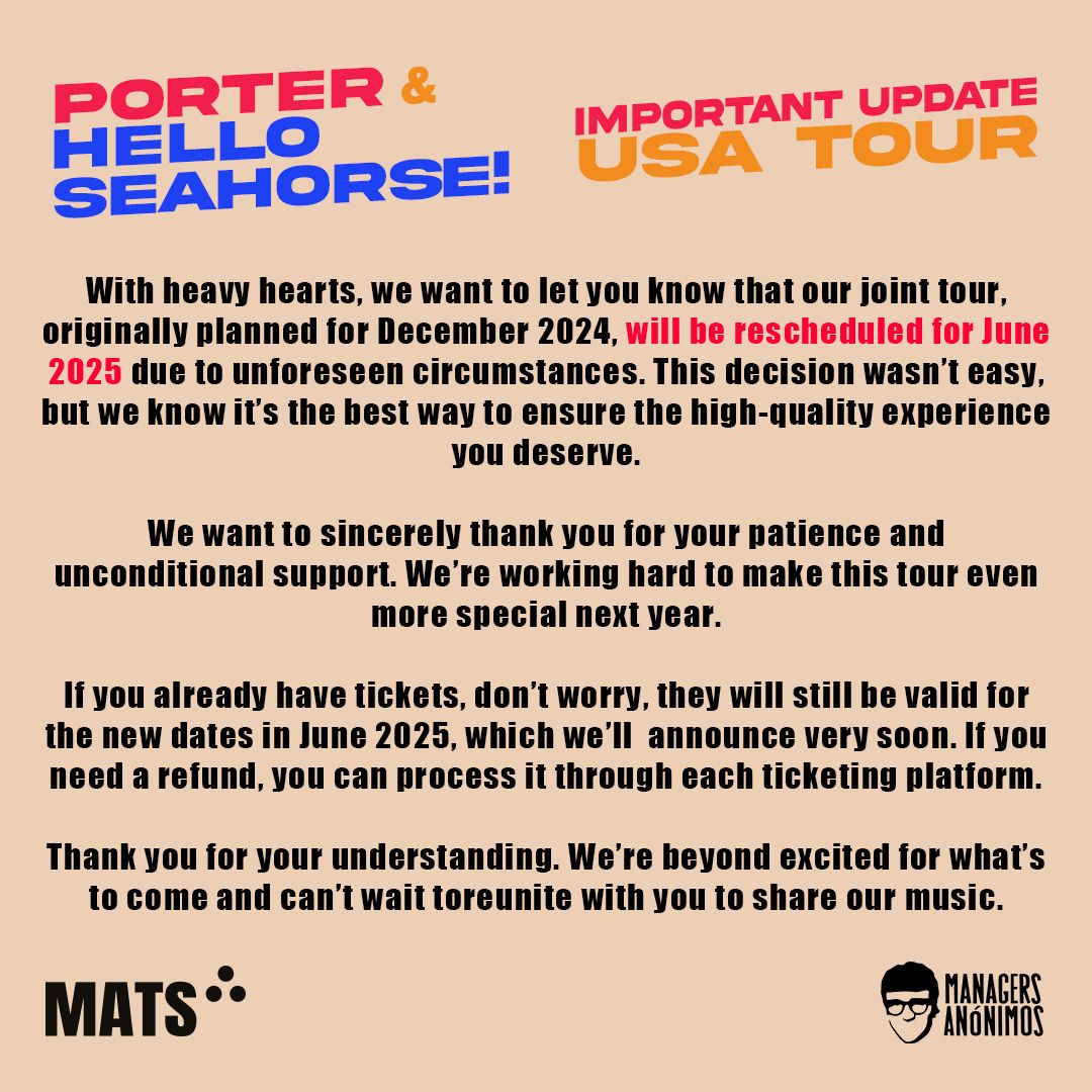 Porter & Hello Seahorse!, 6 June | Event in Los Angeles | AllEvents