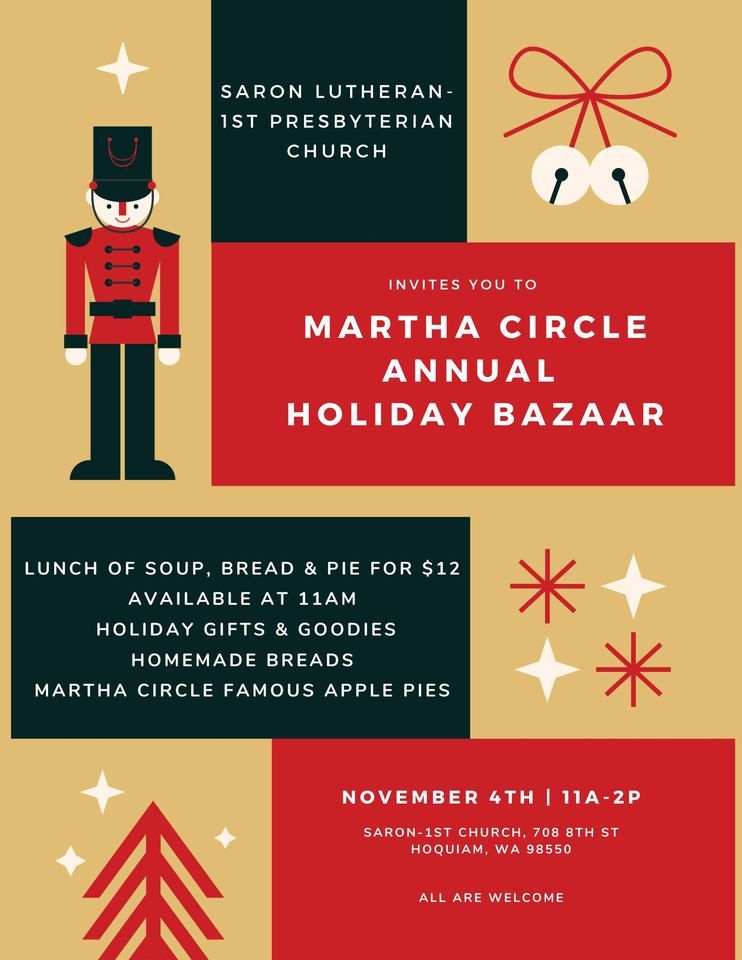 Martha Circle Holiday Bazaar, Saron LutheranFirst Presbyterian Church