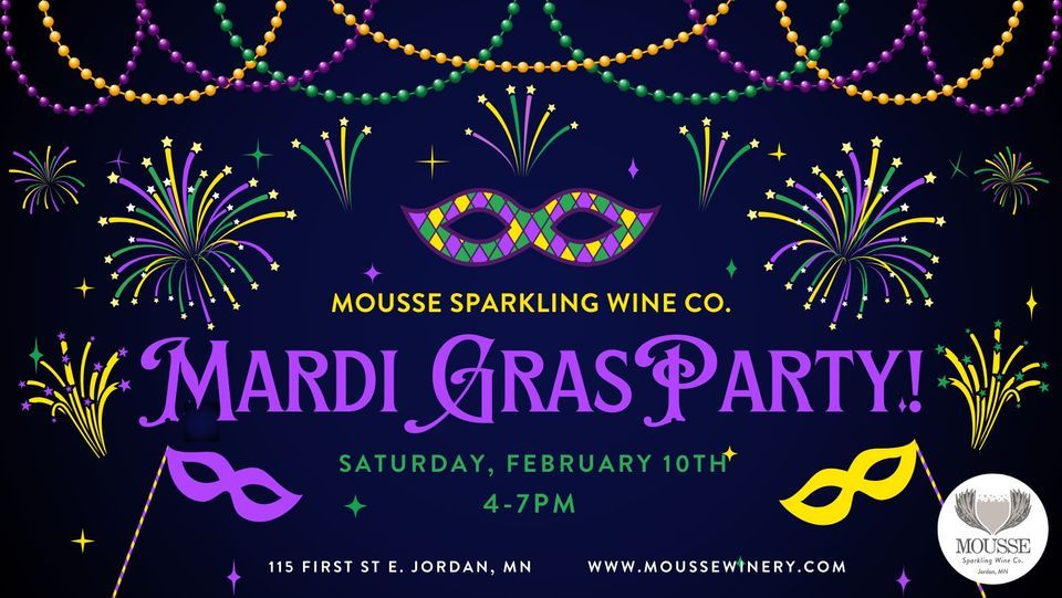 Mardi Gras Party!, Mousse Sparkling Wine Co., Jordan, February 10 2024