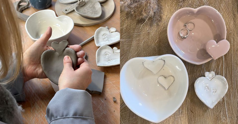 Valentines Clay Hearts Denby Pottery Village, Derby Road, Denby, Derbyshire DE5 8NX