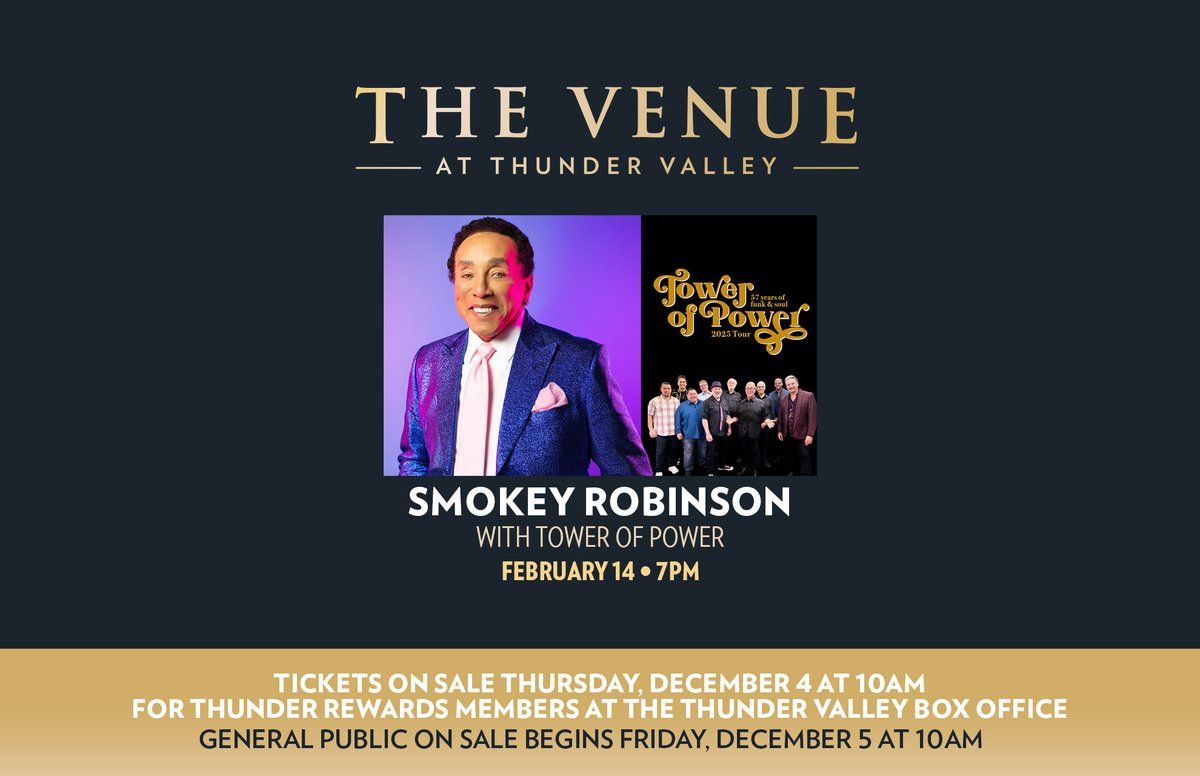 Smokey Robinson with Tower of Power, 15 February | Event in Lincoln | AllEvents
