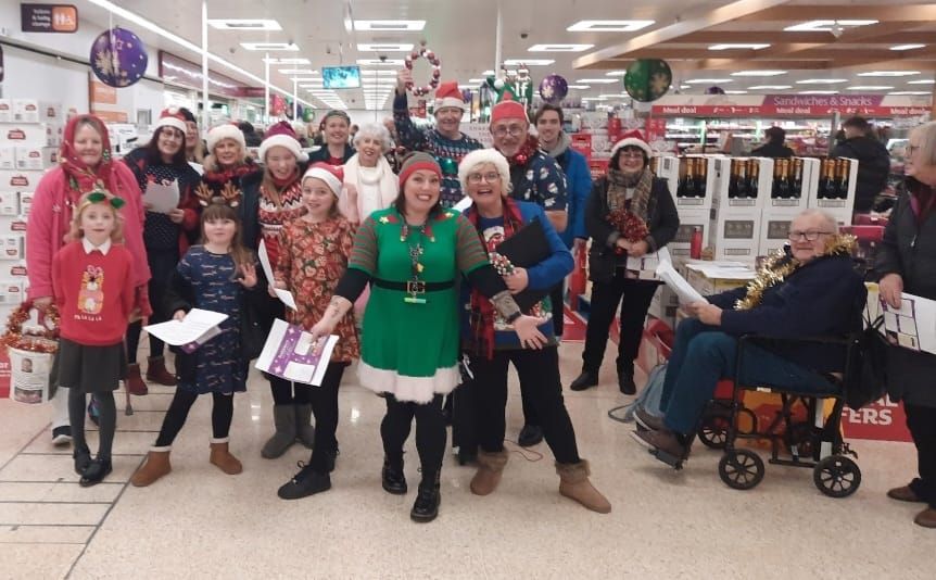 Touchwood Theatre Company Carol Singing at Sainsburys Marshmills