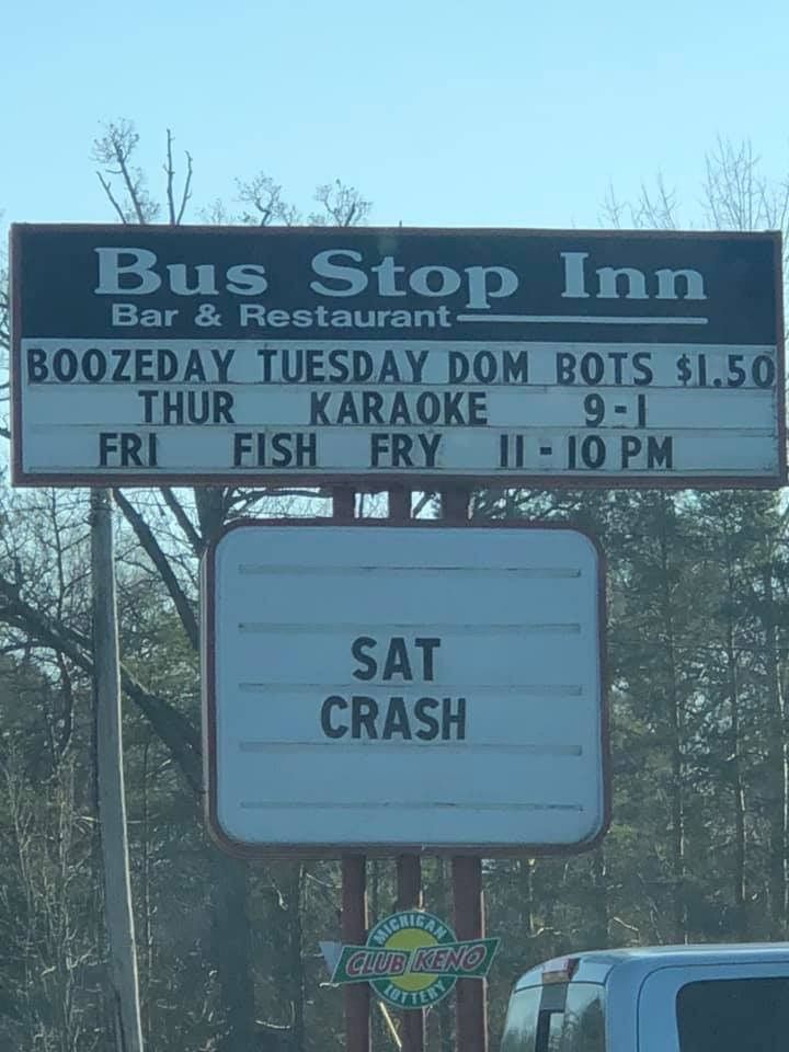 CRASH LIVE BUS STOP BAR & GRILL!, The Bus Stop Bar & Grille, Birch Run