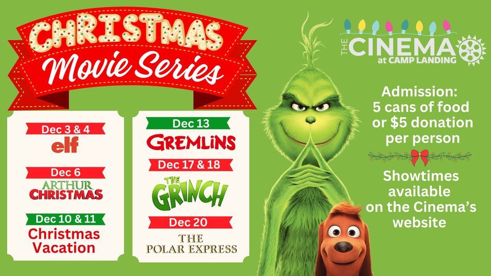 FREE Christmas Movie Series at The Cinema Camp Landing, The Cinema at