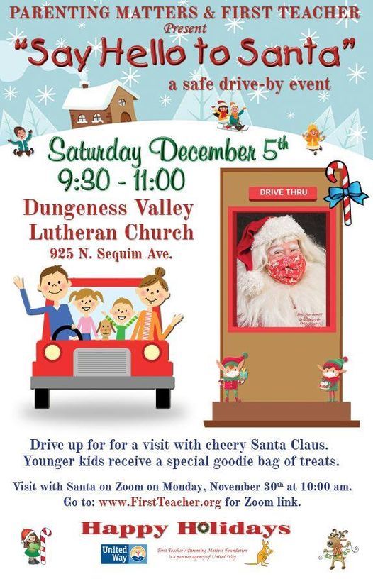 Say Hello To Santa Dungeness Valley Lutheran Church December 5 2020 Allevents In Sequim Christmas Bazaars 2021